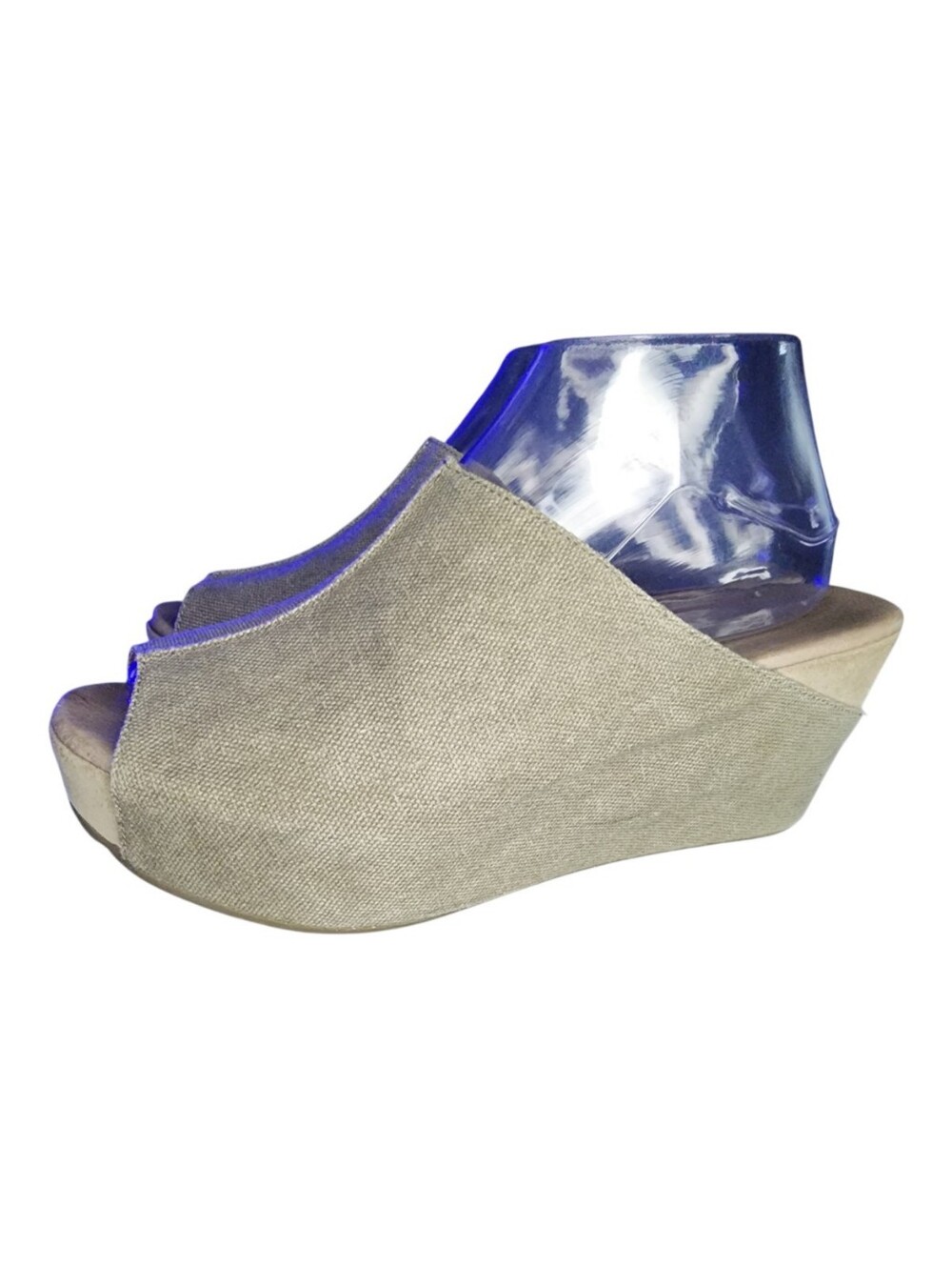 Chocolat Blu Watts Canvas Peep-Toe Wedge Sandals, Womens 9